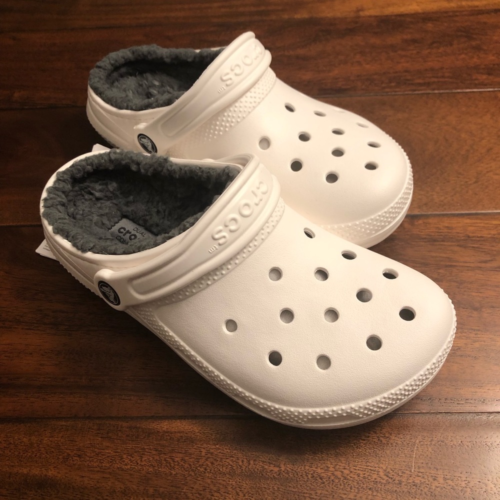 Croc Classic Lined Clog white with grey liner